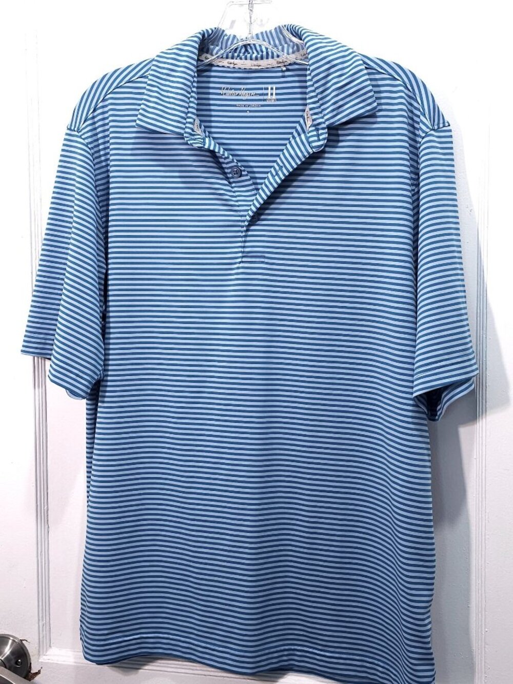 Walter Hagen Golf Shirt Blue Striped Small